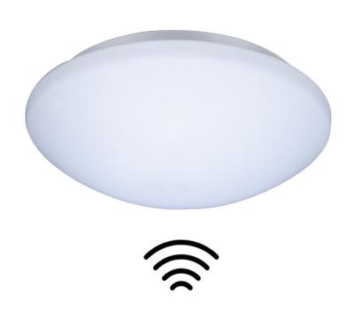 China Modern Indoor Glass Led Ceiling Lamp 15W Outdoor Flush Mount Round LED Ceiling Light With Microwave Motion Sensor For Hallway Kitchen for sale