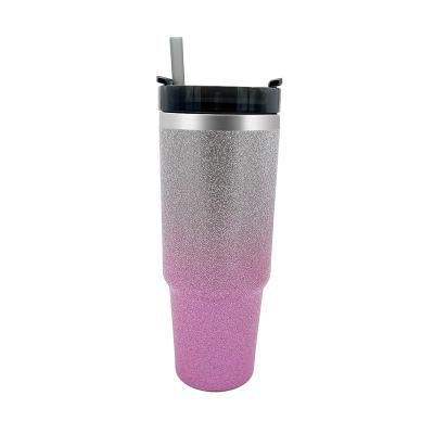 China Wholesale PORTABLE Customized Color Changing 34oz Straw Tumbler Coffee Travel Mugs With Lid for sale