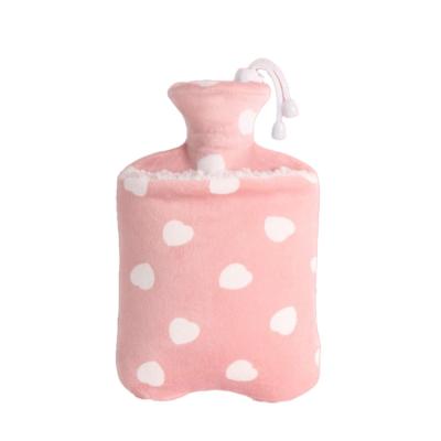 China Hehong Portable Rubber Hot Water Bag With Plush Soft Hand Warmer Hot Water Bag without Rechargeable HH-hwb08 for sale