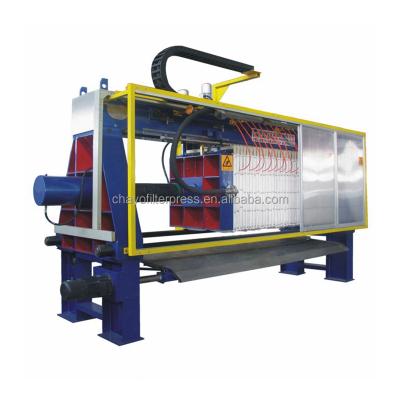 China Hotels Customized Overhead Type Filter Press With Plate Shift Device for sale