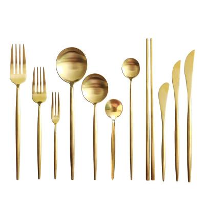 China JINTCH Flatware 304 Stainless Steel Fork and Spoon Viable Luxury Gold and Sliver Cutlery Set for sale