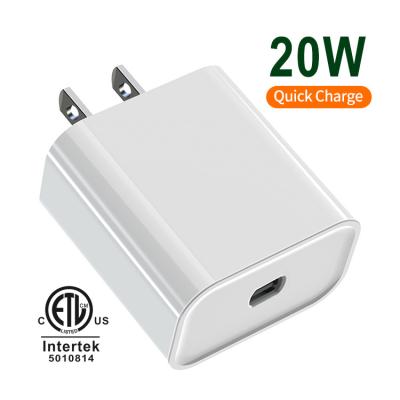 China High Speed ETL 20W USB C fast charger mobile phone sarj aleti mini charger for phone charger for sale