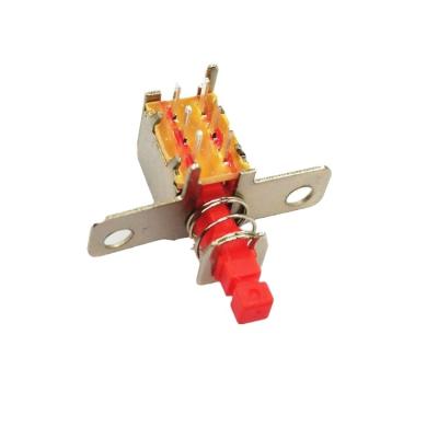 China XLJ Switch Push Button STM Angled Through Hole Single Pole Single Jet 30VAC 0.5A 6P Red Push Button Switch QWY-PS-101J for sale