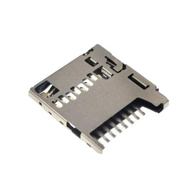 China PCB XLJ 8p Tf PCB Smt Push Type SD Card Connector Memory Card Holder H=1.28mm for sale