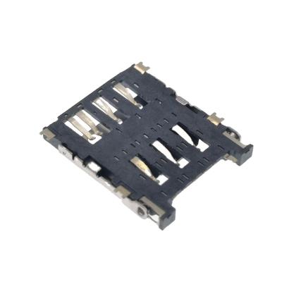 China Push Pull Type Nano Sim Card Socket Micro 6pin PCB XLJ Sim Card Connector Smt for sale