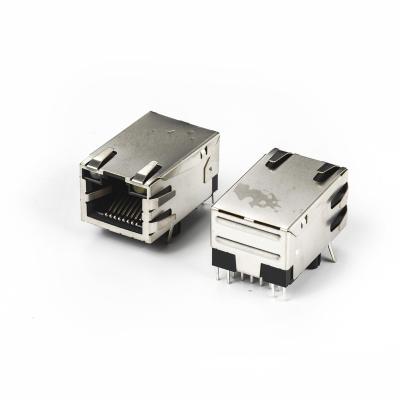 China Good Quality Plug In Internet RJ45 2RJ-H11B-T08 Socket 1*1 Connector 2RJ-H11B-T08 for sale