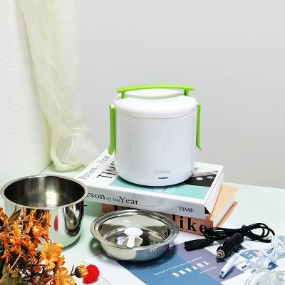 China Wholesale Household Double Layer 12V Electric Heated Lunch Box Portable Outdoor Food Heater Bento Boxes for sale