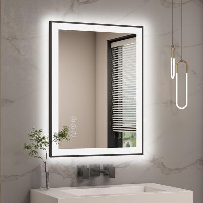 China 70cm Fogless Mirror Vanity Decoration Touch Screen Bathroom Mirror 3 Magnifying Smart Backlit Led Colors Led Mirror for sale