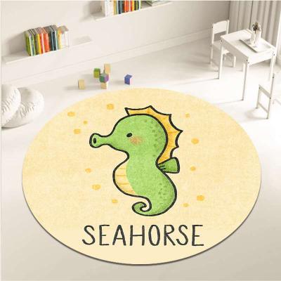 China Modern O-Friendly Cute Cartoon Blankets Round Rug Round Cushion Bed Mat For Kids Grow for sale