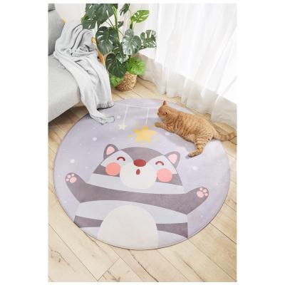 China Europe Super Soft Anti-slip 3D Boreal Style Printing Flannel Floor Mat Velvet Carpet for sale