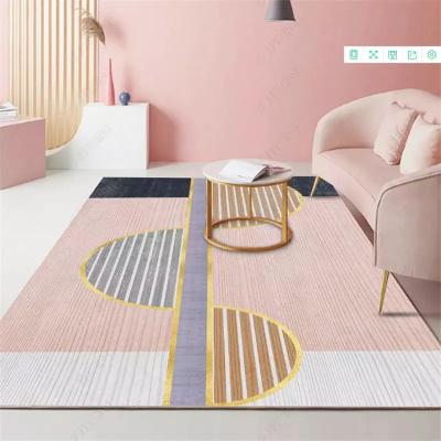 China Europe Style Custom Pink Girls Living Room Boreal Hotel Printed Crystal Velvet Carpet Modern for sale