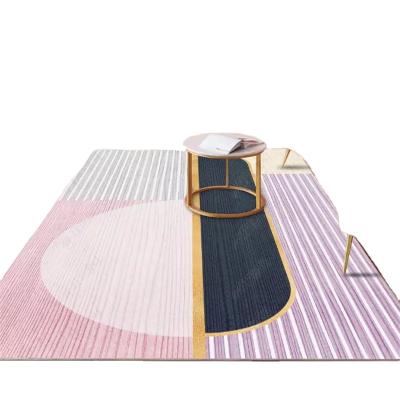 China High Quality Popular Europe Boreal Style Geometric Design Pattern Blankets Crystal Velvet Splicing Carpet for sale