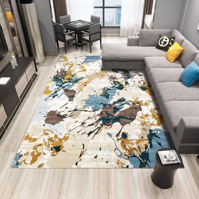 China Customized Ink Style Crystal Velvet Skin-Friendly Rug Nordic Europe Style Cloth Living Room Tea Table Large Boreal Rug for sale