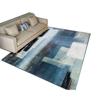 China Soft Outdoor Art Ink Abstract Cushion Crystal Velvet Carpet Modern Home Decor Large Size For Living Room for sale