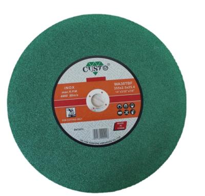 China Alunimium oxide cut off wheels for stationary machines 41With a green color 1net superior durability ultra-high speed cutting sutting disc for sale