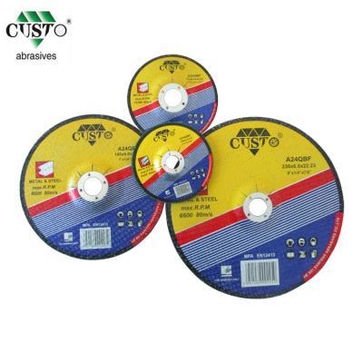 China Chinese Manufacturers 4 Inch Flexible Center Alunimium Oxide Steel Cutting And Grinding Wheel for sale