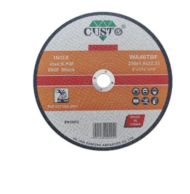 China 230x1.8x22.23 9inch Cutting Cutting Discs Suitable For Stainless Steel Durability Cutting Metal Disc for sale