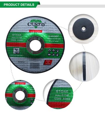 China Factory Wholesale 125*3*22.23mm Alunimium Oxide Cut For Metal Inox Stone Disc Durable Cutting Disc Dome for sale