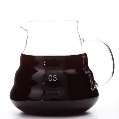 China Viable Hot Sale Coffee Pot 350ml 600ml 800ml Glass Coffee Kettle Glass Coffee Server for sale