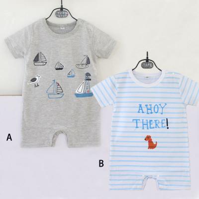 China Low Price Baby Product Cotton Short Baby Rompers 100% Custom Sleeve Print for sale