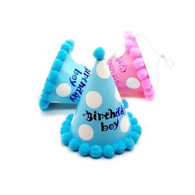 China Party Favor Hat Boys And Girls Multi Colors Round Happy Birthday Hat Paper Party Hats for sale