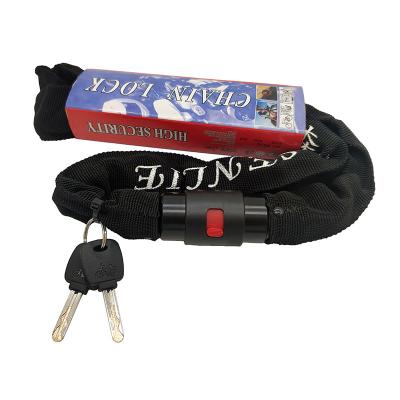 China Bicycle ANTI-THEFT CLOTH COVERED KEYS HIGH SECURITY STEEL CHAIN ​​LOCK FOR BICYCLE AND MOTORCYCLE for sale