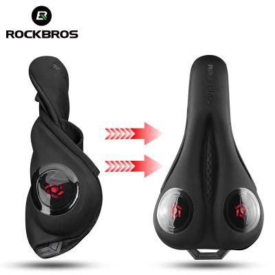 China Liquid Silicone Gels ROCKBROS MTB Bicycle Saddle Cover Liquid Silicone Gels Saddle Cover Hollow Breathable Comfortable Soft Cycling Seat Accessories for sale