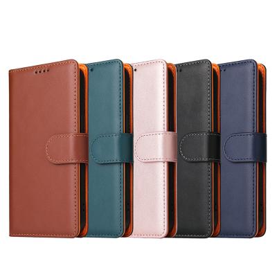 China Original Flip Magnetic Buckle Soft Edge Real Leather Case Anti-fall Multi Card Slot Phone Wallet For Iphone 13 13pro for sale