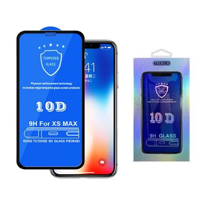 China Mobile Phone With 10D Full Retail Wrapping Glass Screen Protector Film For iPhone 12 pro XS Max XR X 11 Promax 7 plus 6 6s for sale