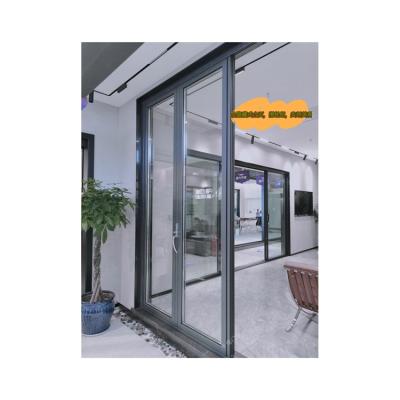 China Modern Aluminum Frame High Performance Folding Door Glass Supplier Design Windproof Security for sale