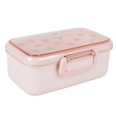 China Japanese Style Tableware Storage Viable Food Container Kids Leakproof Bamboo Fiber School Bento Lunch Box for sale