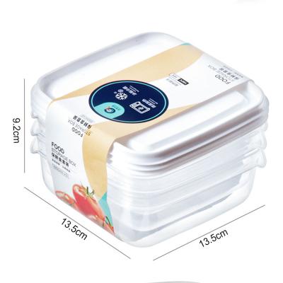 China EVERSMILY 22oz 650ml Microwave Square Meal Prep Containers 3 Pack Food Storage Container Set Clear Plastic Storage Bin for sale