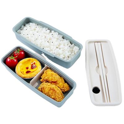 China Viable Customize Microwave Heated Food Storage Containers Wheat Straw Kids Lunch Box With Movable Compartment for sale