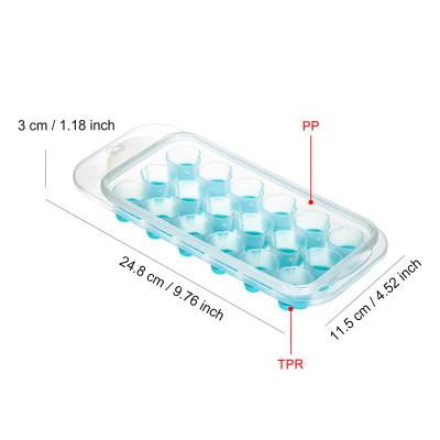 China High Quality EVERSMILY 2022 Viable Walmart Amazon Fruit Shaped 18 Ice Cube Trays Freezer With Lid Ice Cube Molds for sale