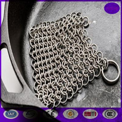 China stainless steel 316 premiun 7x7inch,ring size :10mm chainmail scrubber made in china for sale