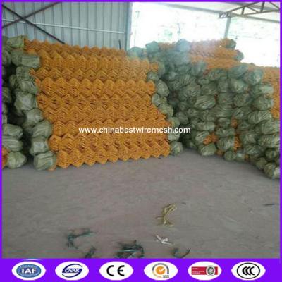 China Yellow color powder coated 100x100 opening chain link panels for garden for sale