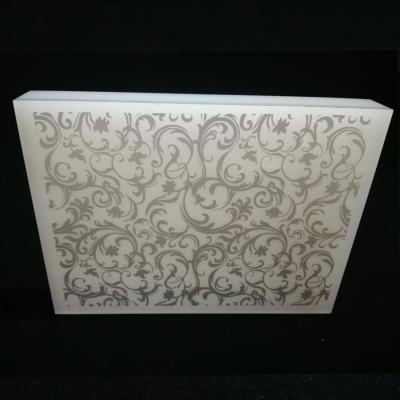 China Innovative White Acrylic Custom Make Decoration Holder (PMMA) With Laser Engrave Pattern for sale