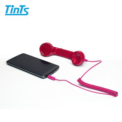 China Retro Real Telephone Handsets With One Touch Button Mini Retro 3.5mm Telephone Handset Receiver Wired Telephone for sale