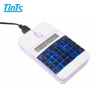 China Portable Calculator Promotional Calculator Mouse For Computer Handy Led Light Optical Mouse for sale