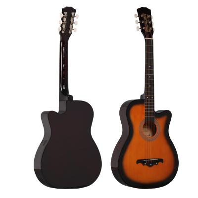 China GF001 Music Wholesale Manufacturers Custom Students Guitar Beginner 38 Inch Wooden Acoustic Guitar for sale