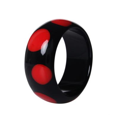 China New Brand Fashionable High Quality Professional Dot Round Circle Resin Cuff Wide Colorful Bracelet for sale