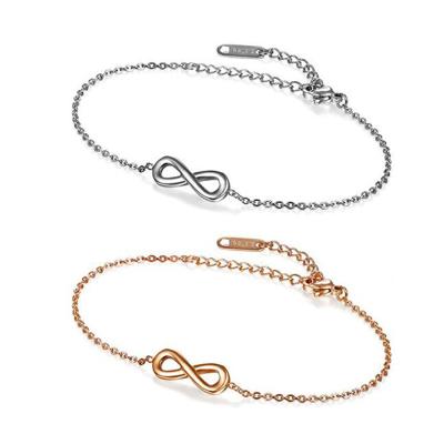 China FASHIONABLE Delicate Fashion Accessories Charm Fashion Rose Gold Plated Stainless Steel Thin Chain Bracelet For Female for sale