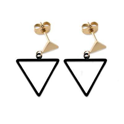 China Factory wholesale new fashionable k style ornament titanium steel women korean geometric casual/sport gold earrings for sale