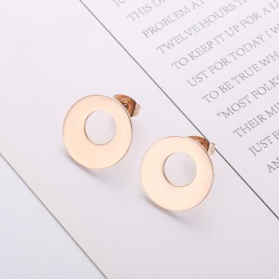 China Trendy Punk Circle Earrings For Women Gold Round Cute for sale