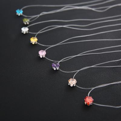 China Religious Charm Transparent Zircon Round Wire Fish Pendant Necklace for sale