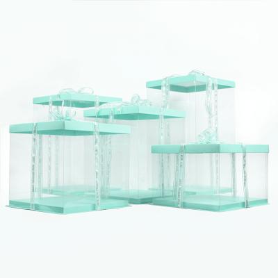 China Disposable Clear Acrylic Cake Box Cake Box High Quality Portable Logo Accept Personal Cake Box for sale