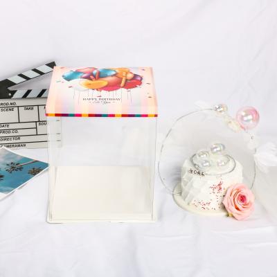 China Recycled Materials Wholesale Customizable Transparent PET Small Wedding Cake Boxes for sale