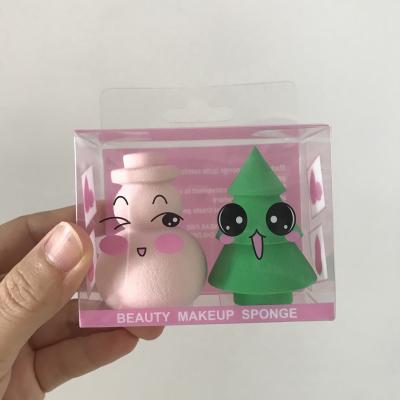 China New Design Wet Soft Latex Yalina Tree And Snowman Free Christmas 50% Bigger When Set Makeup Beauty Sponge for sale