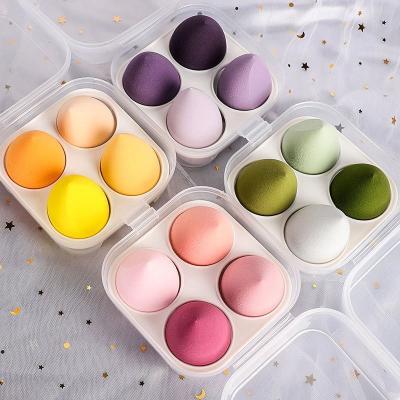 China Water Raised 4 PCS In 1Box Beauty Sponges Set With Egg Box Beauty Full Facial Foundation Makeup Sponge Blending Set for sale