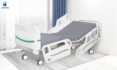 China Backup Battery Electric Hospital Bed adjustable With Built In Electronics On Side Rail for sale